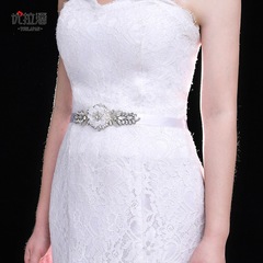 優拉潘 女士腰帶 韓版鑲鑽 水鑽花朵珠片手工婚紗禮服腰飾 S480