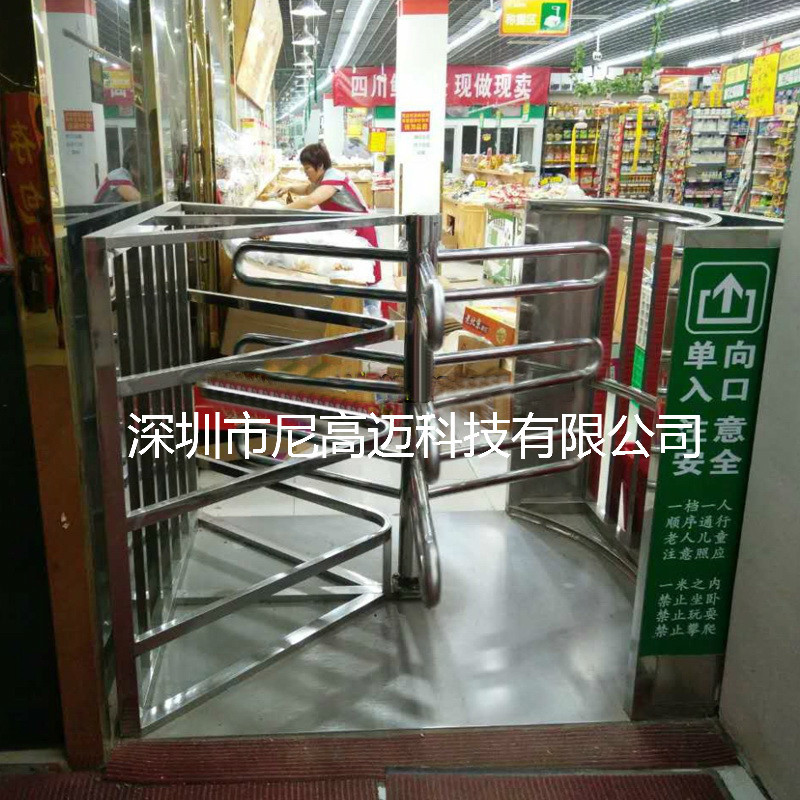 商场只进不出单向转闸展会场馆禁行通道管理器公园不锈钢旋转门
