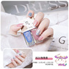 Two-color nail polish, set, transparent green nail sequins, new collection, no lamp dry