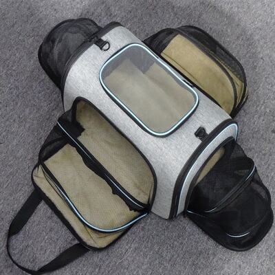 亚马逊新款宠物包猫咪狗狗包便携车载包航空旅行家用宠物包四开包|ms