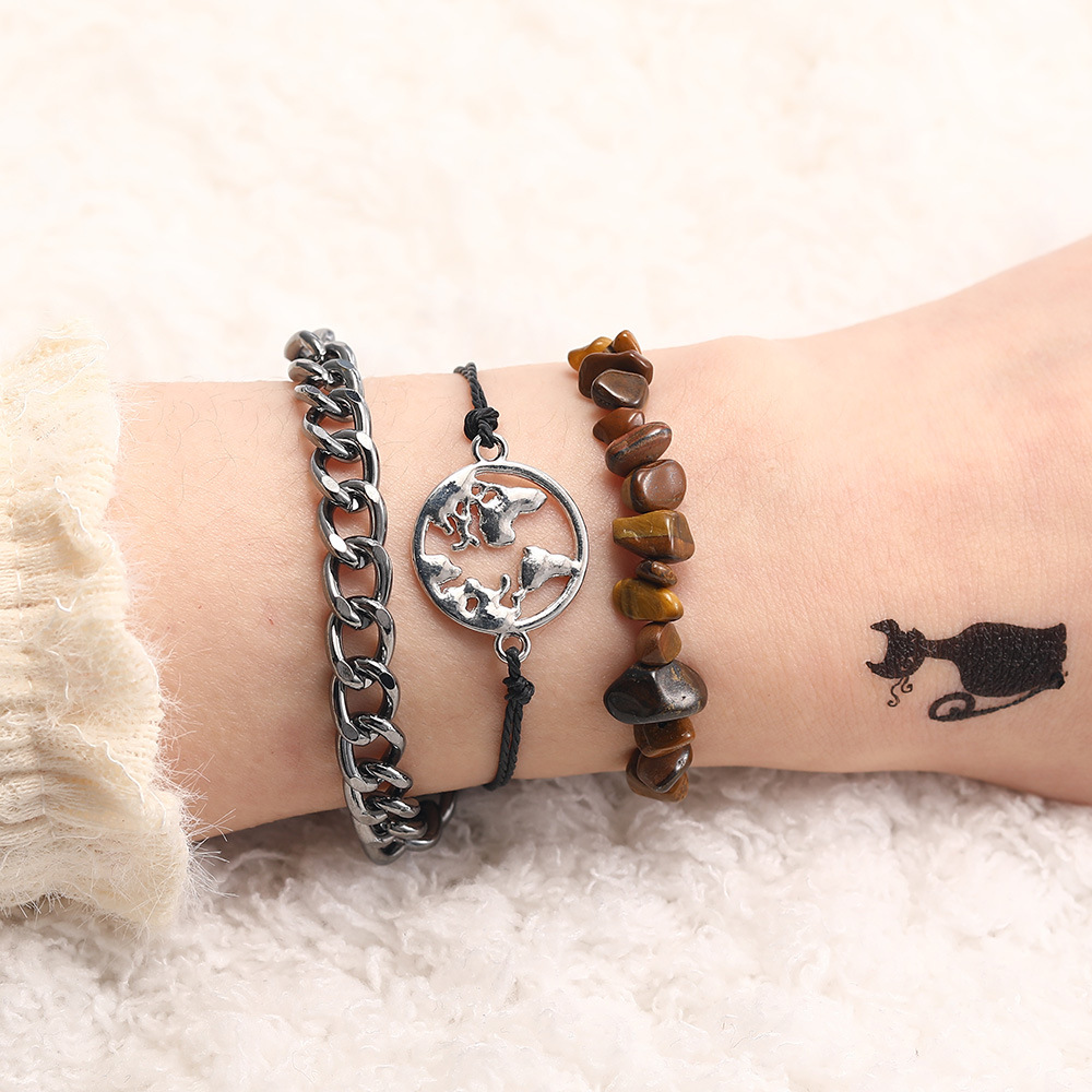 Fashion Irregular natural stone rope Beaded Bracelets 1 Piece