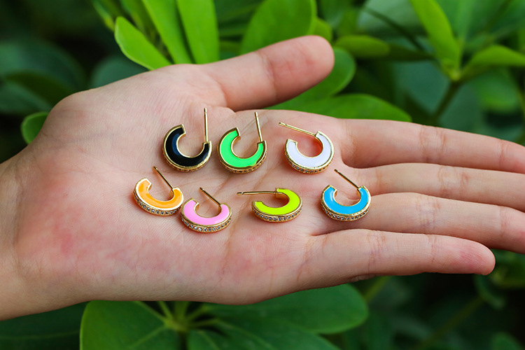 Copper Material Fashion C Shape Copper Earrings In Bulk