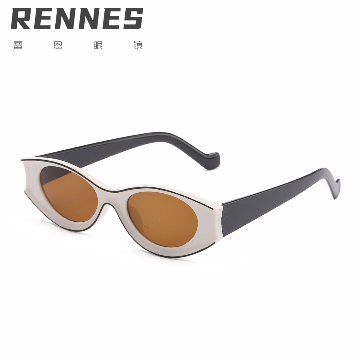 2021 Nuevo Marco oval ins gafas de sol de ojo de gato europeas y americanas punto pintura personalidad gafas de sol marco grande pasarela gafas 97082