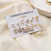 Brand accessory, earrings, zirconium, set, European style, 6 pair, wholesale