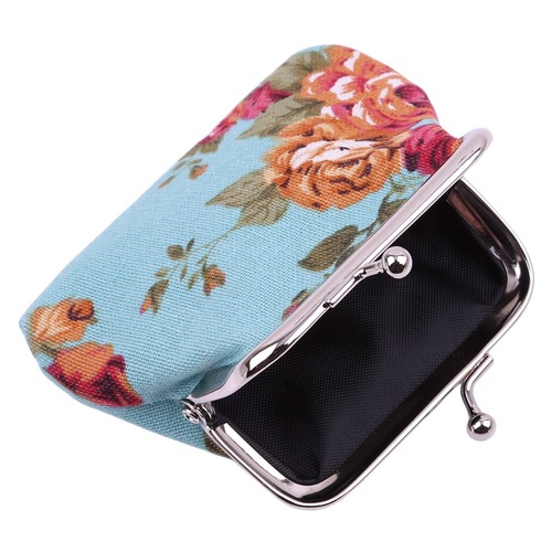 Custom Rose Canvas Mini Wallet for Women, Fabric Coin Purse, Cute Child Wallet Wholesale