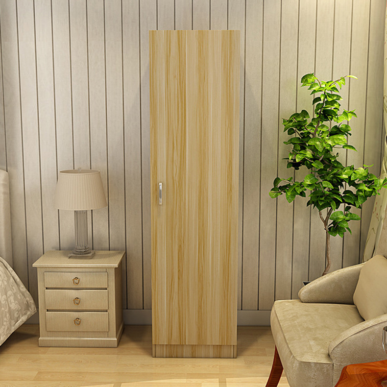 Factory Direct Plate Wardrobe Simple Modern Single Wooden Locker Household Bedroom Single Door Wardrobe Adult