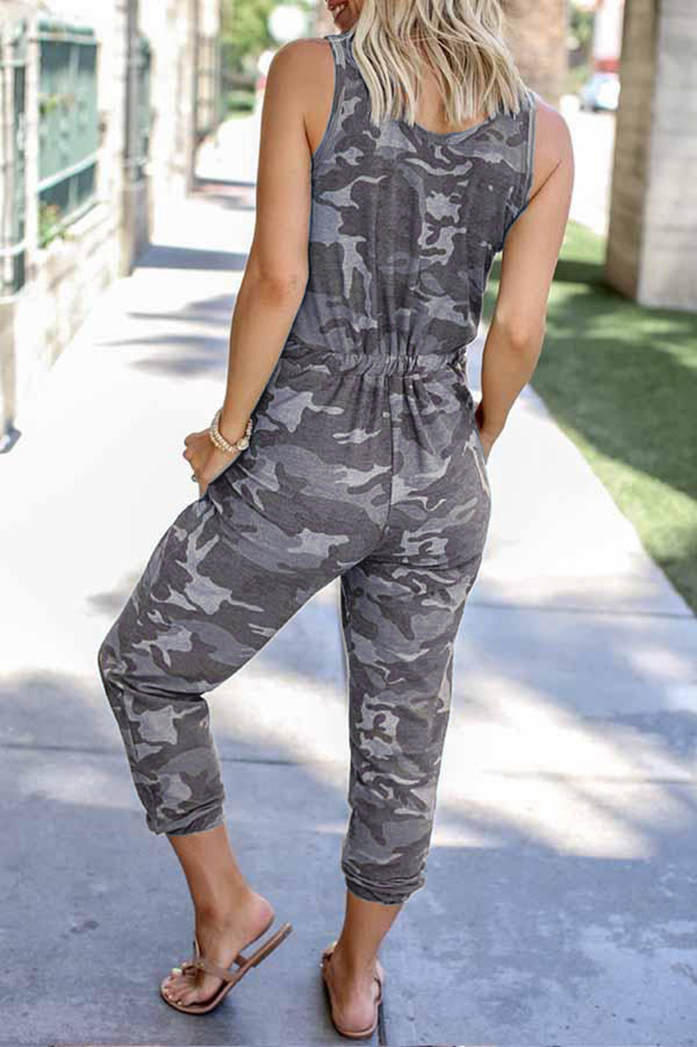 Summer Fashion Camouflage Printing Vest Tether Women Knitted Jumpsuit in Jumpsuits