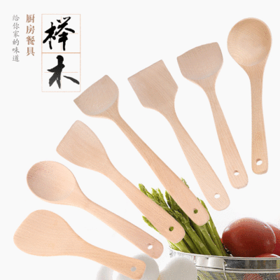 厨房用品高档榉木木铲木汤勺子跨境电商专供木制厨具饭勺木质锅铲