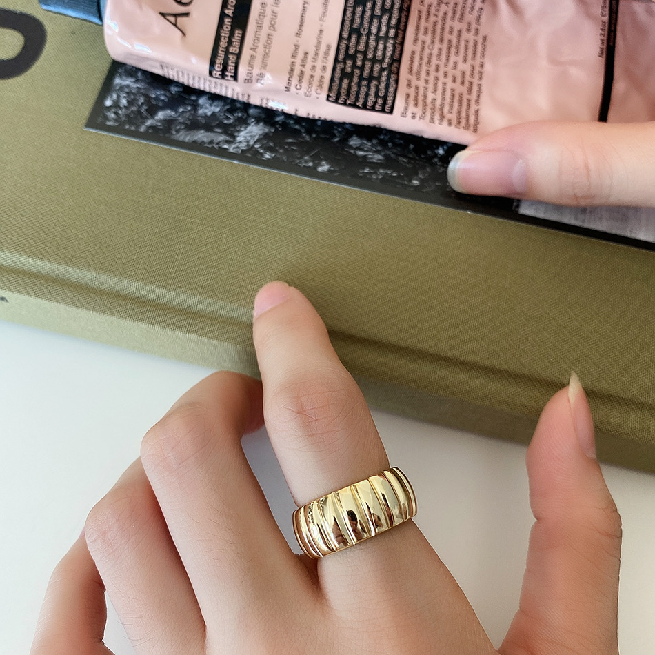 Daily Occasion 925 Sterling Silver Open Ring Solid Color