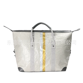 欧美时尚杜邦纸手提袋 创意拼接特卫强购物袋 大容量耐用托特包