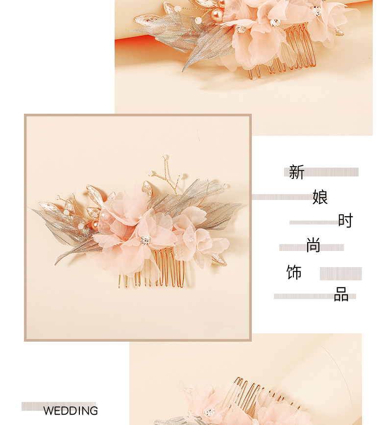 Handmade Cloth Flower  Hair Comb display picture 2