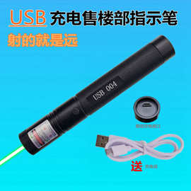 跨境USB303售楼沙盘指示电子镭射灯笔大功率绿色激光满天星手电筒