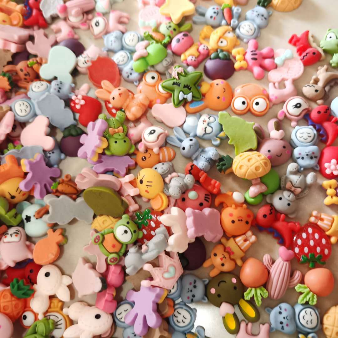 混款动物树脂配件水果树脂贴片diy手工配件 儿童女孩头饰头绳配件|ms