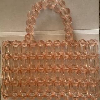 香槟色透明圆珠手工包手提女士包2020春夏手工包琥珀色可订制款