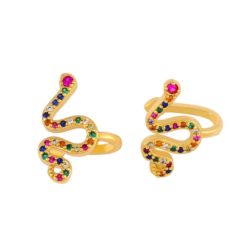 Exaggerated Earrings Rainbow Rainbow Hip Hop Snake Ear Clip display picture 5
