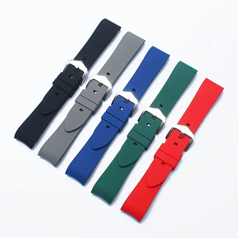 Universal silicone rubber soft waterproof watch strap jade, 20mm