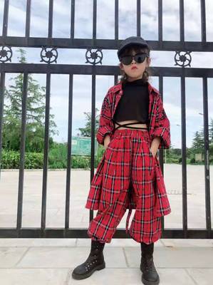 girl T station Catwalk fashion Hip hop Hip hop suit clothing t Taiwan children model Jazz costume