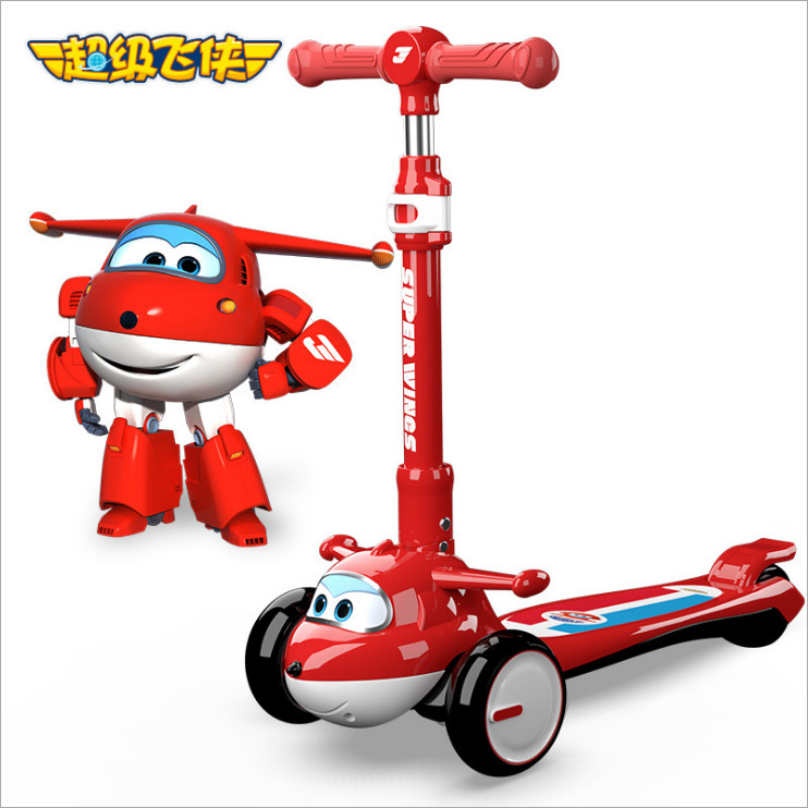 超级飞侠儿童滑板车三轮车2-6岁一件折叠宝宝儿童滑板车一件代发