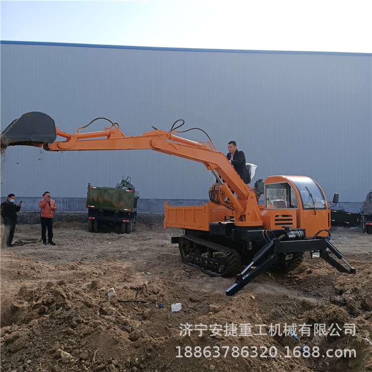 水田运输履带随车挖 8吨挖运一体履带车 履带自卸随车挖厂家