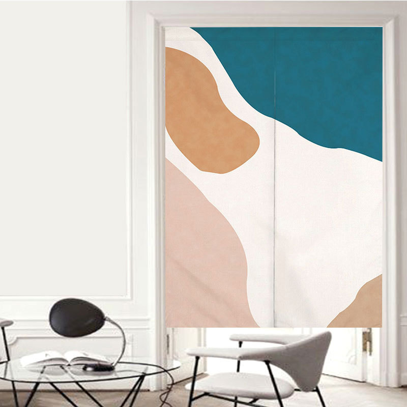 Morandi Fabric Door Curtain Room Partition Curtain Kitchen Bathroom Feng Shui Curtain Bedroom Shielding Curtain Half Curtain