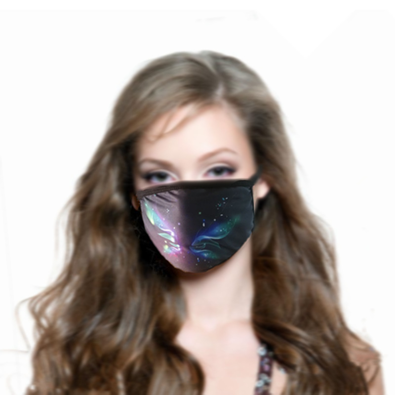 冬季棉口罩3d數碼彩印防塵防霧霾保暖黑色棉口罩定制現貨