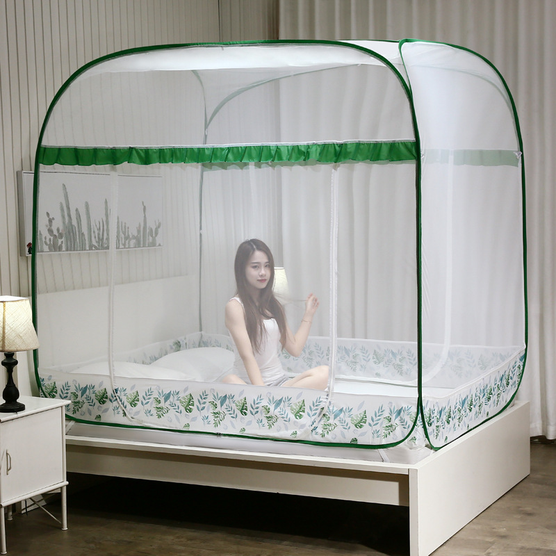 install fully automatic Folding Yurt Mosquito net Three-door Square top Widen encryption Mosquito control dormitory wholesale