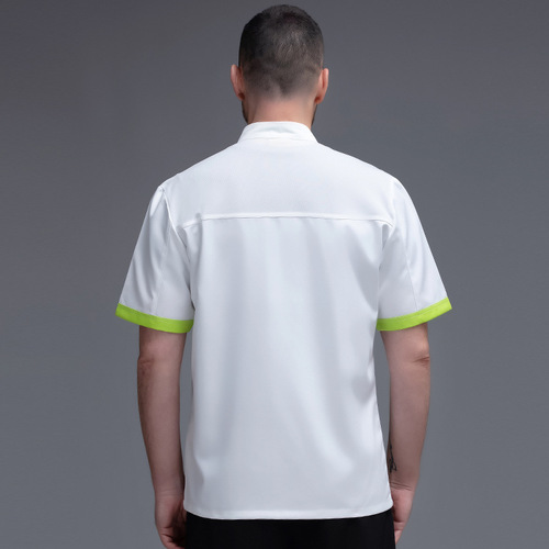 Hotel chef work clothes short-sleeved spring and summer baking restaurant kitchen western restaurant hotel chef uniform men's breathable A01