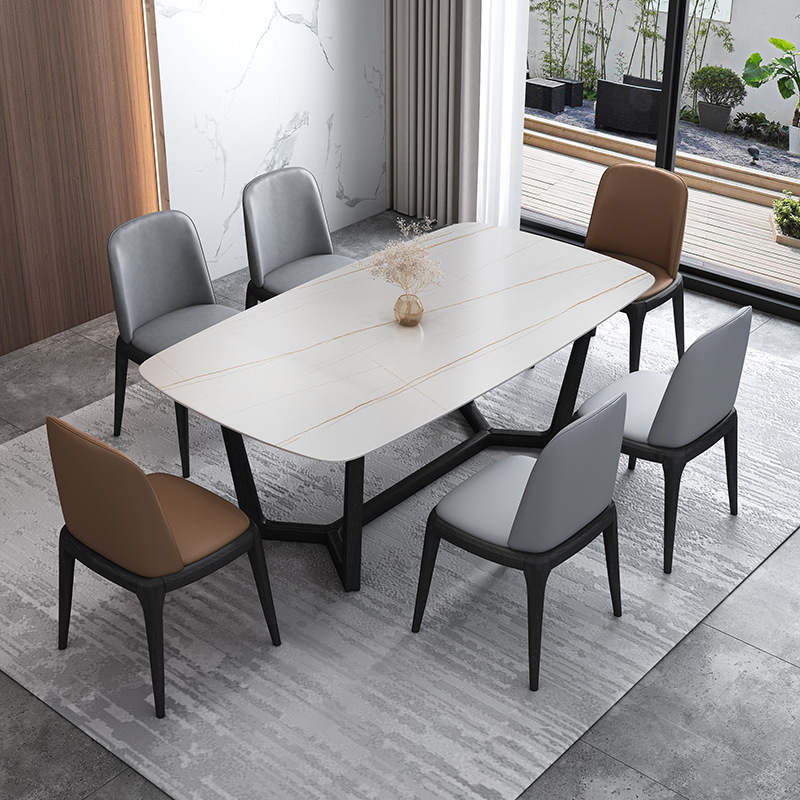 1.4/1.5/1.6/1.8米方形岩板餐桌意式风格高档餐台餐椅现代简约