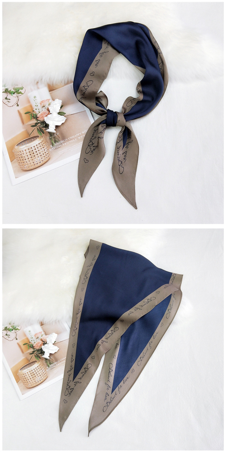 New Twill Letter Diamond-shaped Small Silk Scarf display picture 11