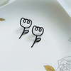 Retro silver needle, advanced earrings, silver 925 sample, flowered, bright catchy style, high-quality style