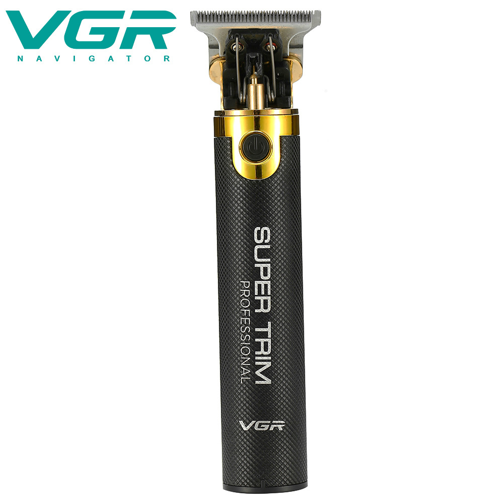 VGR Cross-border New Electric Retro Oil Shear T9 Push White Carving Small Clipper Salon Hair Cutter V-082