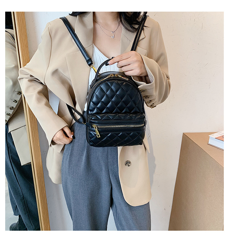 New Fashion All-match Texture Single-shoulder Messenger Multi-function Diamond Backpack display picture 1