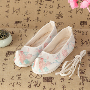 Ancient Chinese hanfu shoes princess fairy cosplay shoes Han dynasty women shoes raised head shoes, ancient opera performance flat shoes