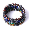 Cross -border Wish source manufacturers direct selling red, yellow, blue, colorful tiger eye stone black separated volcanic stone bracelets