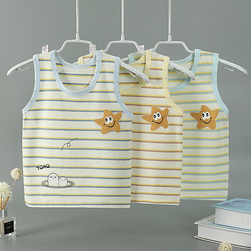 เสื้อผ้าเด็ก宝宝小童背心儿童无袖打底护肚婴儿衣服薄款幼儿夏装男童女童小孩  