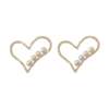 Cute small advanced earrings heart shaped from pearl, simple and elegant design, Chanel style, high-quality style