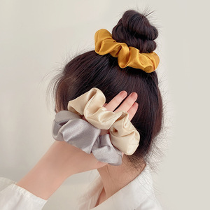 2pcs French Satin scrunchies large intestine hairpin hair band female hair rope ball headband hair ornament