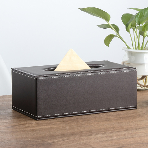 Leather creative home paper towel holder hotel living room coffee table napkin holder office advertising LOGO tissue box wholesale