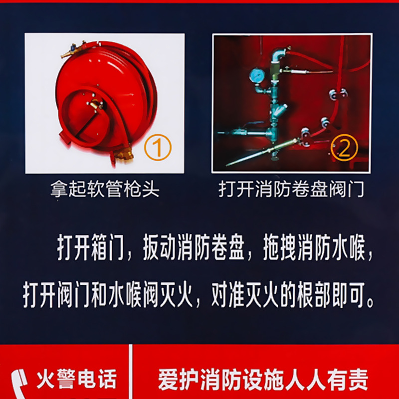 PVC Reel Usage Instructions Directly Supplied Fire Equipment Usage Safety Sign