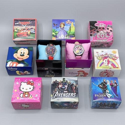 Children's Ice and Snow Theme Watch Box Set with Cartoon Watch and Gift Box