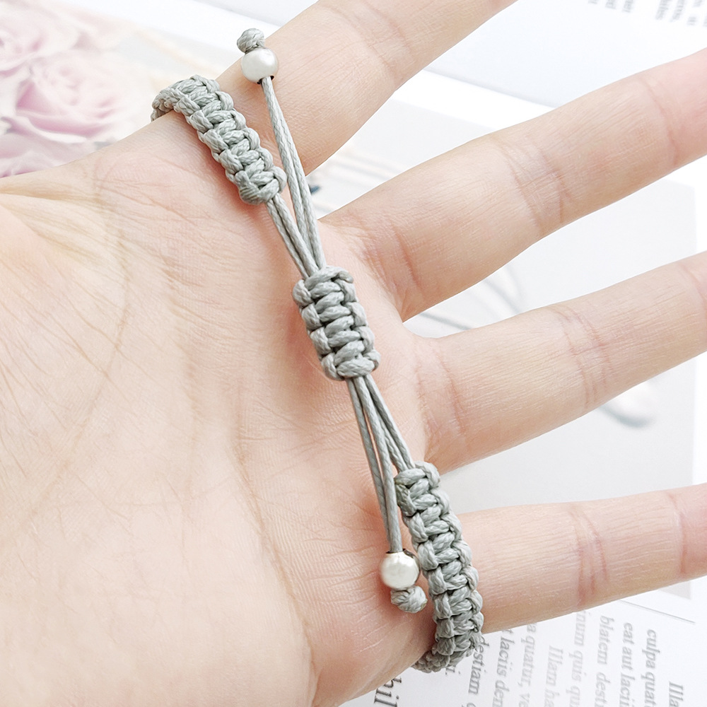 Simple Style Solid Color Stainless Steel Bracelets Knitting Stainless Steel Bracelets