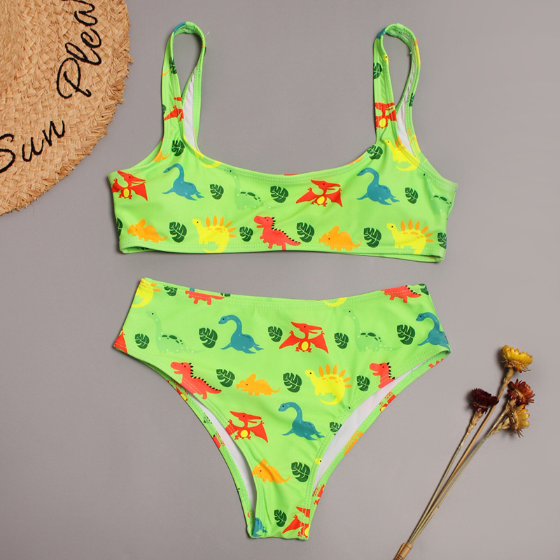 cartoon print split swimsuit NSHL24738