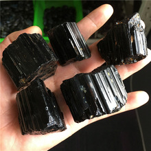 廠家直銷天然黑碧璽原石 單晶體電氣石毛料托瑪琳原礦柱狀