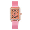 Fashionable rectangular quartz swiss watch, wish, diamond encrusted