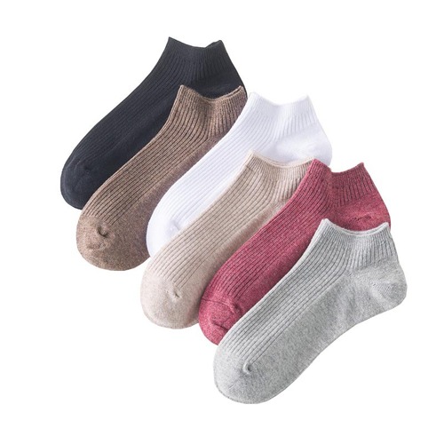 High-end pure cotton women's boat socks, pure cotton socks for women, anti-pilling and deodorant women's socks, individually packaged, solid color socks