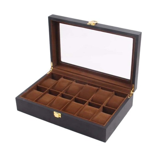Black watch box watch storage box wooden 6 10 12 digit watch display box watch box