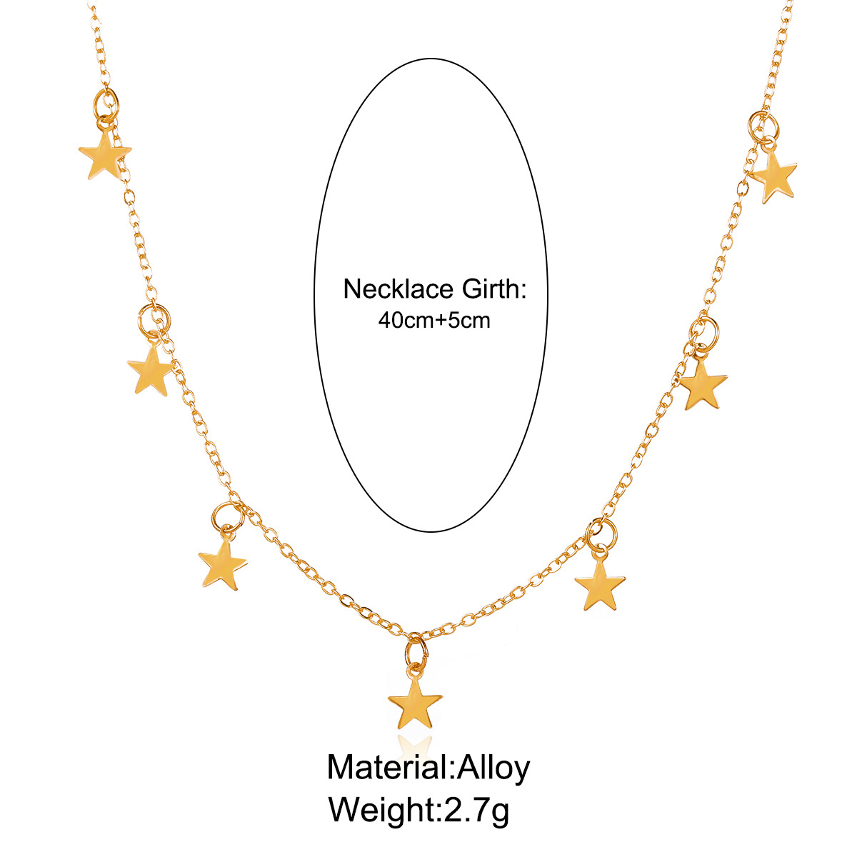 Pentagram Vintage Style Alloy Necklace Wholesale display picture 1