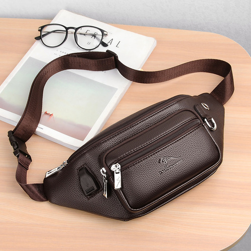 Bodi Kangaroo men's waist bag large capacity sports casual waist bag mobile phone bag shoulder bag fashion 2003 cross-border supply