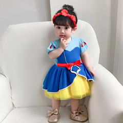 European and American baby and children's clothing new baby jumpsuit short-sleeved crawler suit mermaid princess dress-up drop shipping