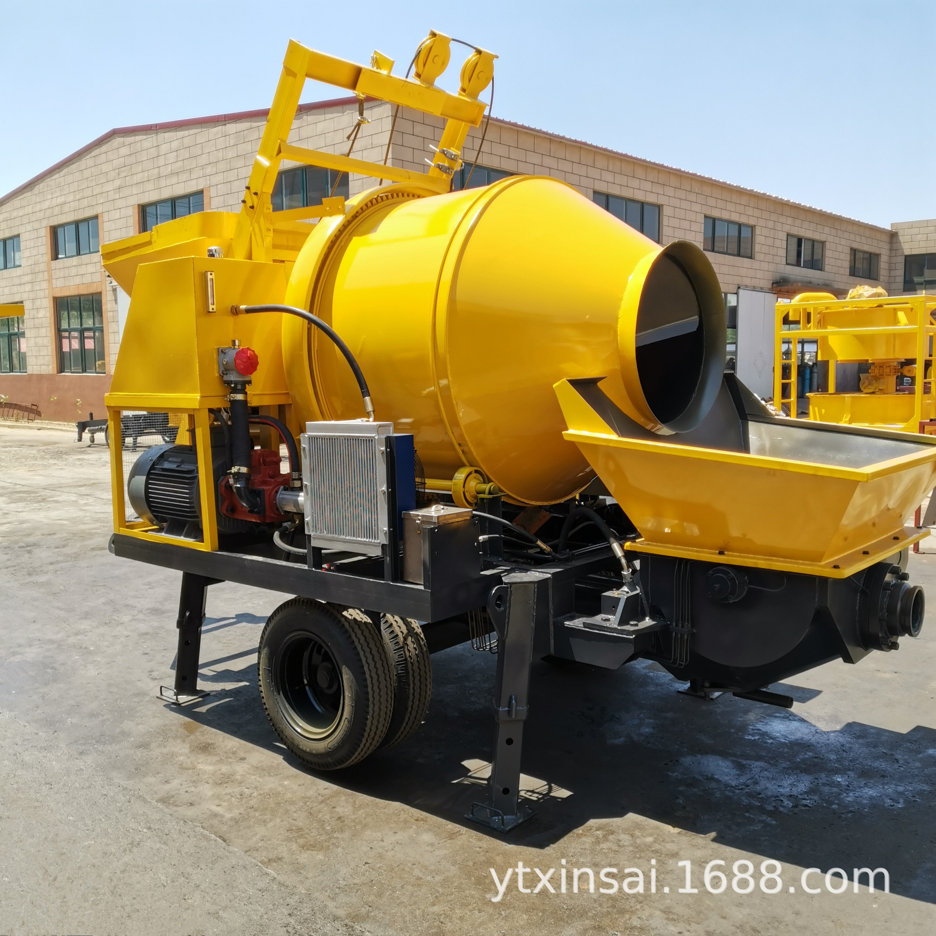 搅拌机输送泵 混凝土搅拌输送一体机 混凝土搅拌拖泵 三相电